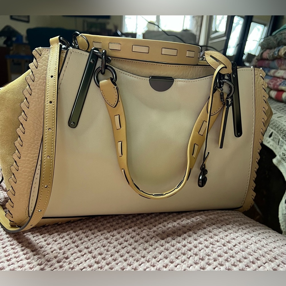 Coach Dreamer Colorblock Whipstitch Satchel Crossbody Tote Bag